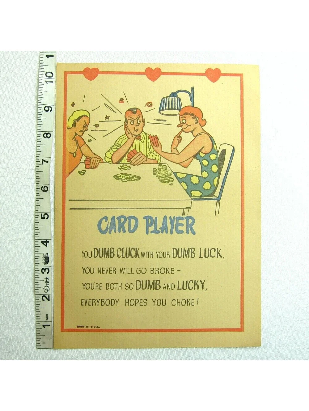 Vintage Vinegar Valentine Card Player Penny Dreadful Sarcasm Insult Ephemera